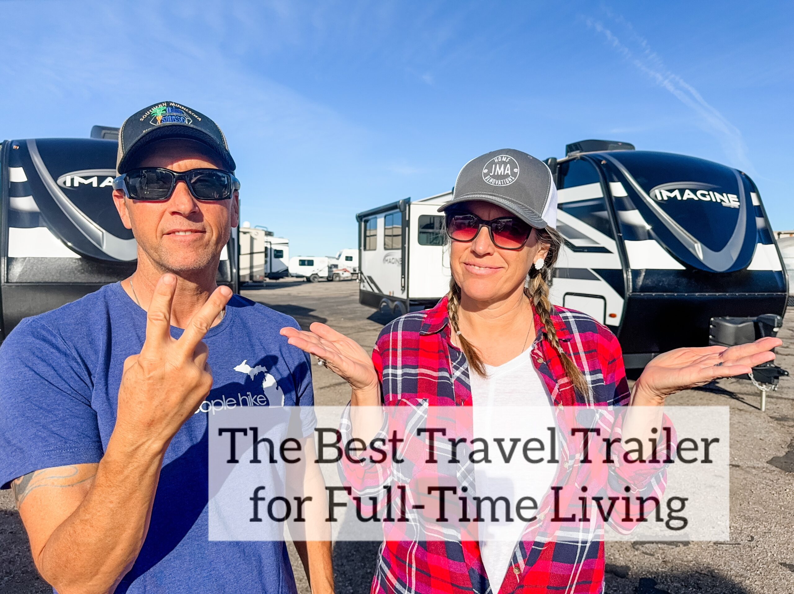 2 Travel Trailers with two people
